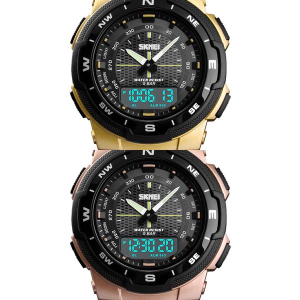 

sports watches men brand fashion quartz watches luxury steel businwaterproof watch male clocks relogio masculino skmei x0524, Slivery;brown