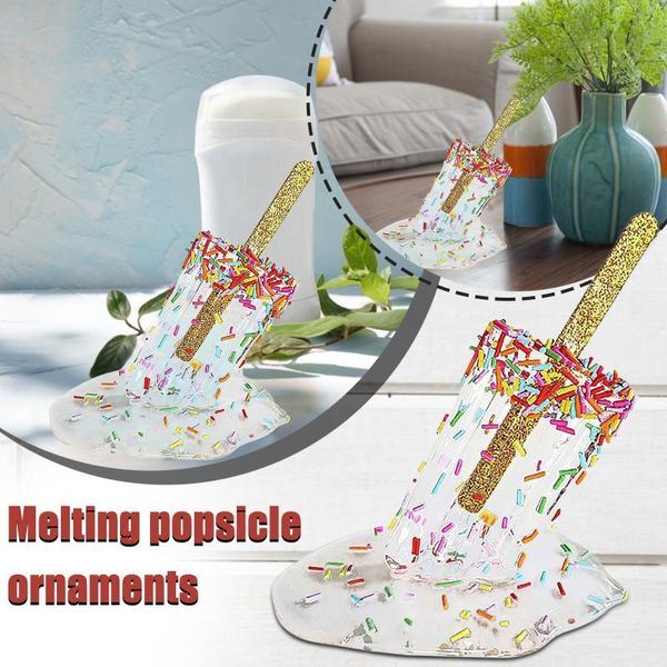 

garden decorations melting ice cream model ornaments realistic artificial lollipop resin decoration crafts, summer cool popsicle home decor