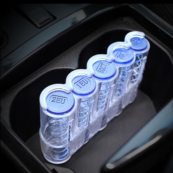 

car organizer 1pcs creative storage coin purse box black transparent round plastic euro change dispenser