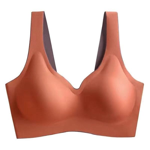 

bras gathers -proof pad plus size bra latex seamless for women push up underwear bralette bh comfort cooling, Red;black