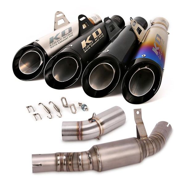 

motorcycle exhaust system escape mid link pipe and 51mm vent tube replace catalyst for benelli leoncino 500