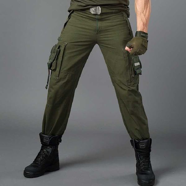 

men's pants fashion cargo tactical male casual mens army clothing work wear many pocket combat military straight jogger 2599, Black