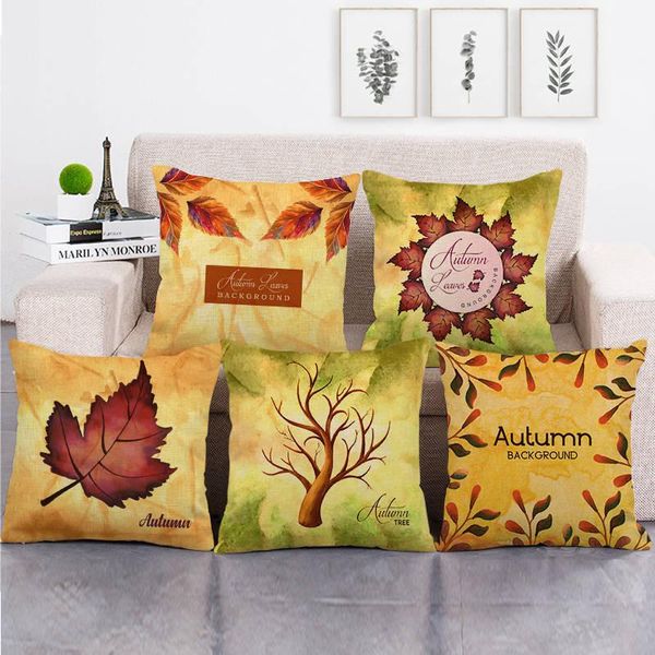 

cushion/decorative pillow autumn scenery series cushion cover plants pillowcase living room sofa bedroom bay window decoration accessories