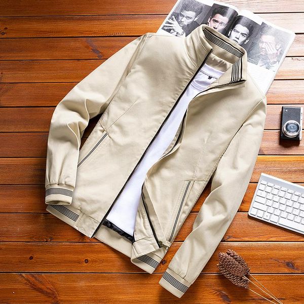 

men's jackets men's slim bomber solid color fashion mens cotton pilot jacket coats stand collar casual clothing male windbreaker 20, Black;brown