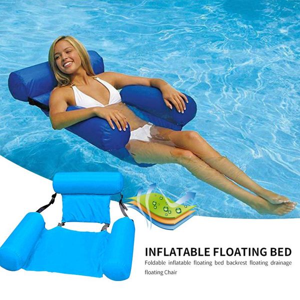 

life vest & buoy pvc summer inflatable hammock floating row swimming pool water air mattresses bed beach sports lounger chair