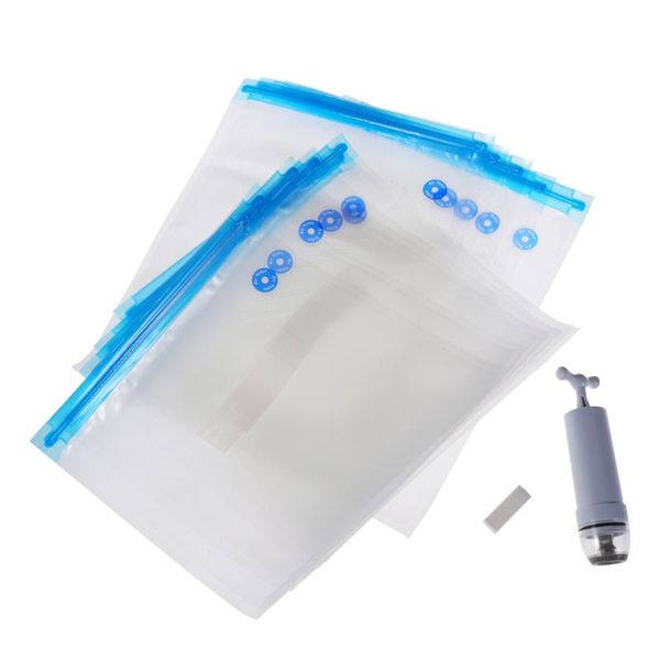 

storage bags food vacuum fresh-keeping exhaust seal bag set(blue)