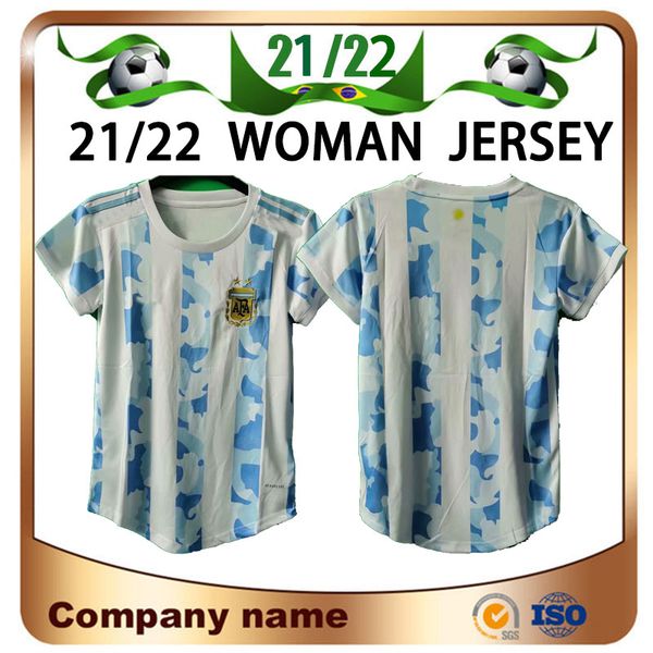 

2021 copa america argentina women soccer jersey 21/22 home messi dybala aguero higuainl shirt girl football uniform sales, Black;yellow