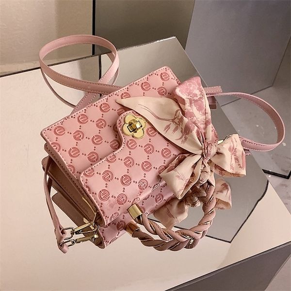 

sale 90% off hong kong small bag 2022 new autumn and winter embossed pink square fashion atmosphere portable diagonal span bmlx