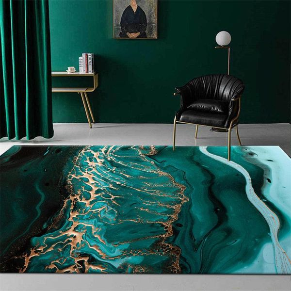 

carpets green seawater abstract carpet living room modern luxury bedroom rug bedside soft non-slip rugs for chairs doormat