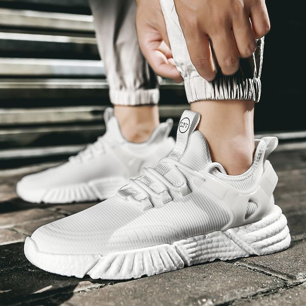 

2020 fashion men's running shoes popcorn breathable casual sports running shoes lightweight comfortable sports men's shoesf6 black