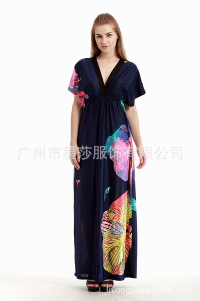 

factory4ru7 women's straight -7xl fat  fattened large extended mop dress holiday beach skirt, White;black