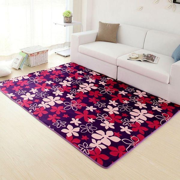 

carpets living room floor mat bedroom non-slip carpet rug bedside rectangular pad nordic coral velvet