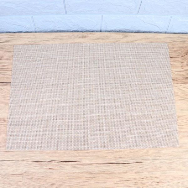 

mats & pads rectangular pvc placemat non-slip heat-resistant dining table mat for home kitchen restaurant (beige)