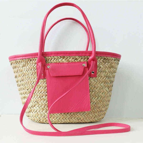 

shopping bags summer beach bag designer wicker woven shoulder crossbody luxury casual large capacity tote rattan women big handbags purs 220