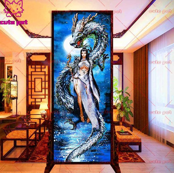5D pintura dragão e fantasia fada mosaico rhinestone kits handmade bordado diy diamante bordado puzzledecor grande
