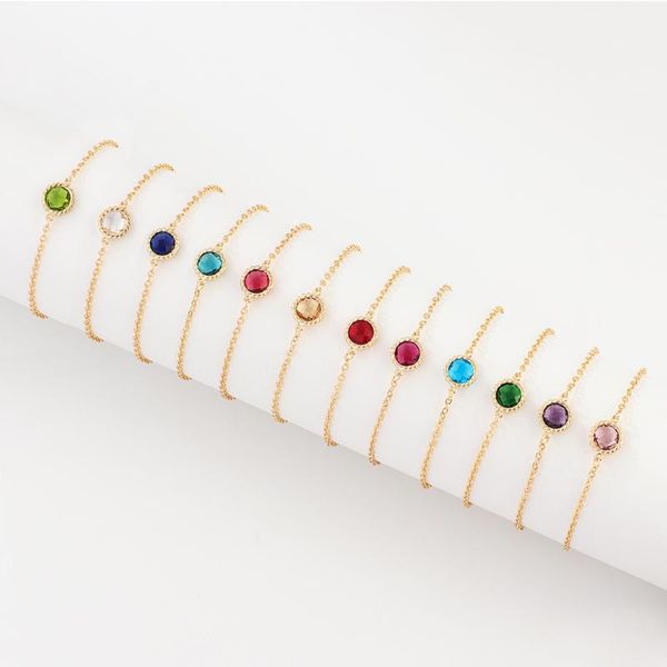 Bracelets de charme gojomem cor de ouro simples cortes sintéticos jóias de mão personalizadas pulseira memorável para presentes de aniversário da mulher moda jewe