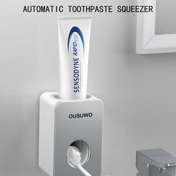 

toothbrush holders wall mount automatic toothpaste dispenser bathroom accessories set squeezer holder #t2p