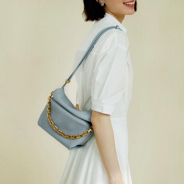 

leather shoulder bag ladies luxury handbag fashion messenger women's 2021 trendy chain dumpling bags