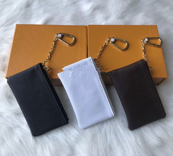 

5 color key pouch damier leather holds fashion classical women key holder coin purse small leather key wallets8888, Silver