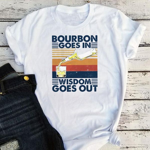 

whiskey graphic t shirts 2021 women fashion funny wine summer plus size clothing o-neck casual streetwear girls cute women's t-shirt, White