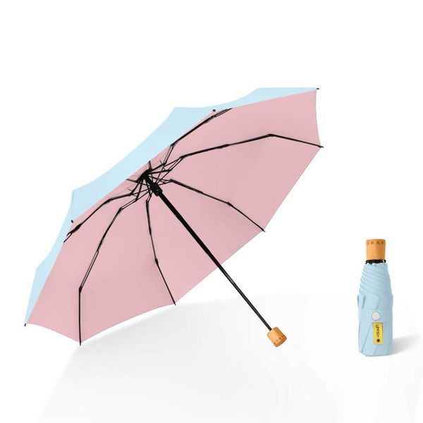 

umbrellas windproof mini folding umbrella color coating anti-uv protection sun parasol playa large beach portable pocket