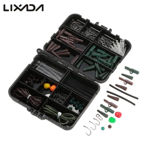 

fishing accessories 142pcs/lot carp lure tackle box set with swivels / hooks sleeves rubbers tubes for