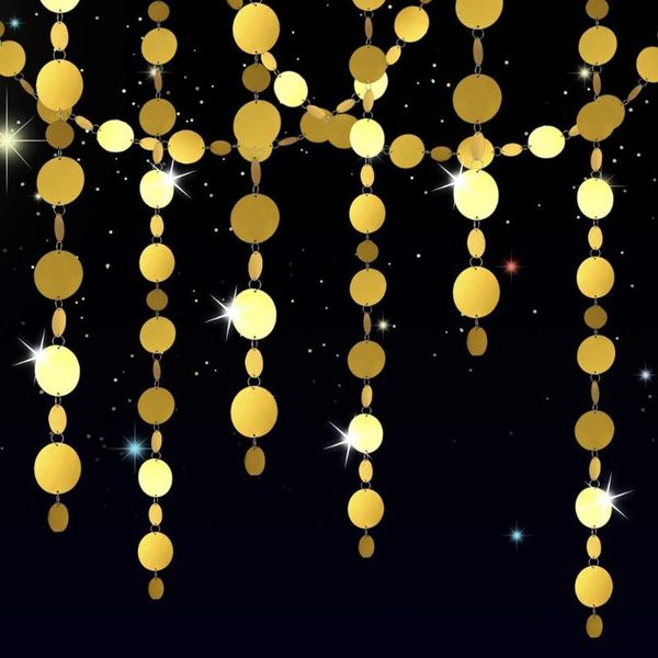 

party decoration 39ft mirror gold circle dots garlands for christmas decorations hanging streamer wedding birthday baby shower e