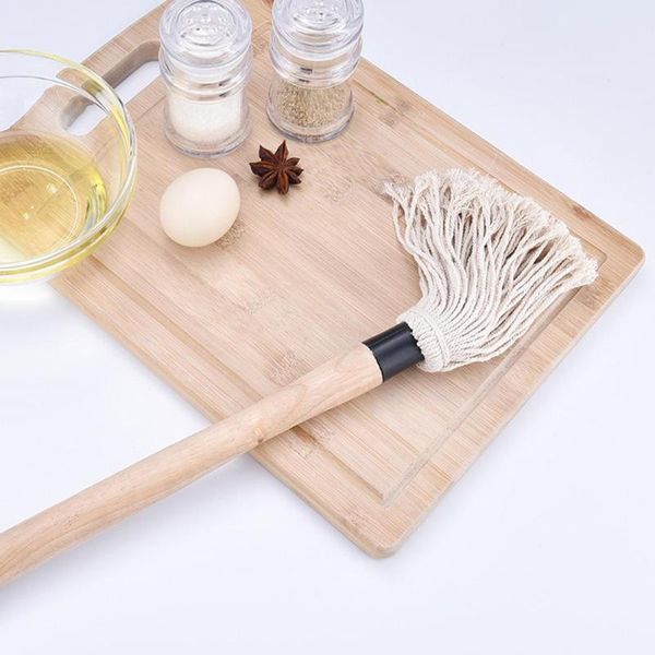 

tools & accessories bbq grill basting mop professional barbecue brush with removable head long wooden sauce kitchen supplies