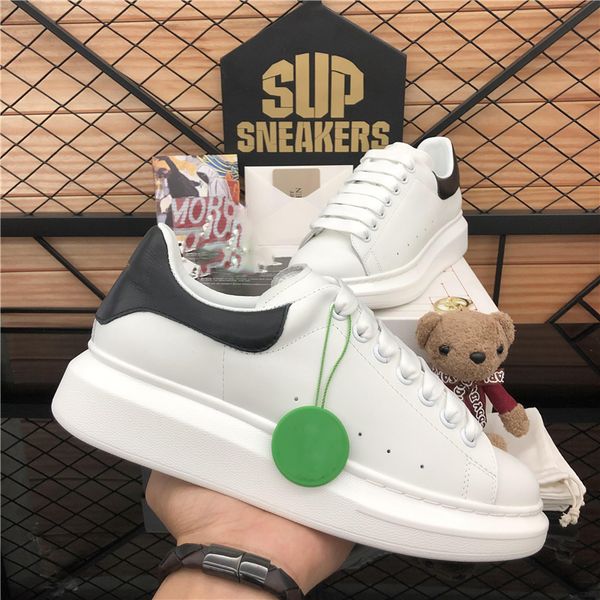 

brand designers shoes luxury genuine leather fashion high platform men women sneakers male female white thick sole vulcanize casual skateboa, Black