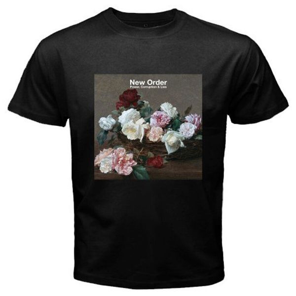 

NEW ORDER Power Corruption And Lies Logo Men's Black T-Shirt Size S to 3XL, White;black