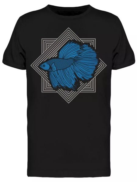 

Blue Siamese Fighter Fish Tee Men's -Image by Shutterstock, White;black