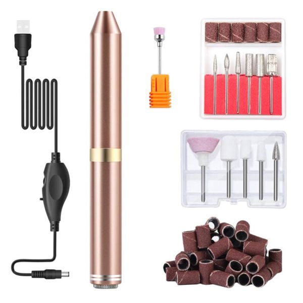 

set usb electric nail drill file adjustable portable manicure pedicure tool files