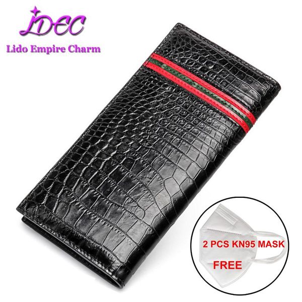 

wallets gentleman luxury wallet long style genuine leather crocodile belly skin fashion color design holding, Red;black