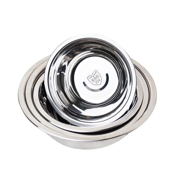 

bowls 304 stainless steel soup pot palte dishes kitchen tools washbasin thickened mixing salad snack tableware