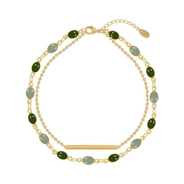 

link, chain women faux gem double layer round box bracelet for fashion charm wedding engagement party jewelry collier femme, Black