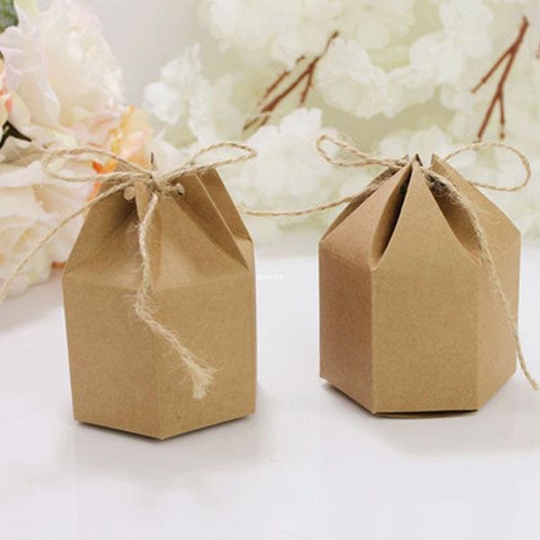 

gift wrap rope exquisite creative simple wedding candy box hexagonal packaging forest