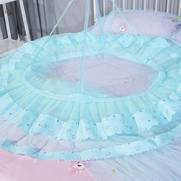 

mosquito net children elegant tulle bed dome netting canopy circular round bedding net,aqua green