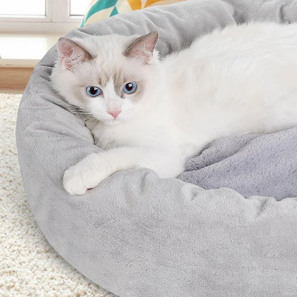 

cat beds & furniture solid color square dog bed long plush pet for little medium large pets super soft winter warm sleeping mats dogs cat#g3