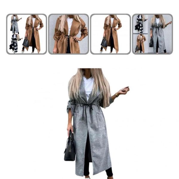 

women's jackets leisure fabulous lapel button women overcoat cardigan autumn jacket pockets for traveling, Black;brown