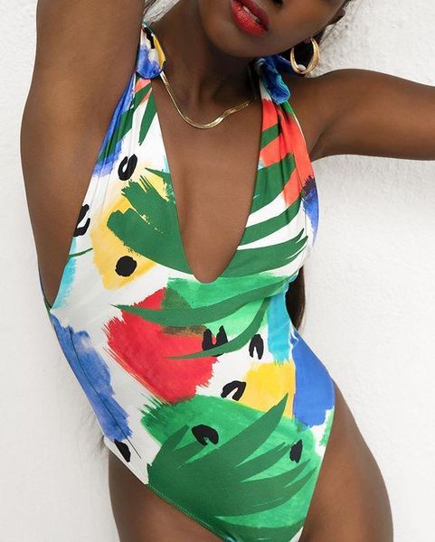 

women's swimwear 2021 strap one piece open back triangle solid color multi spring swimming suit, White;black