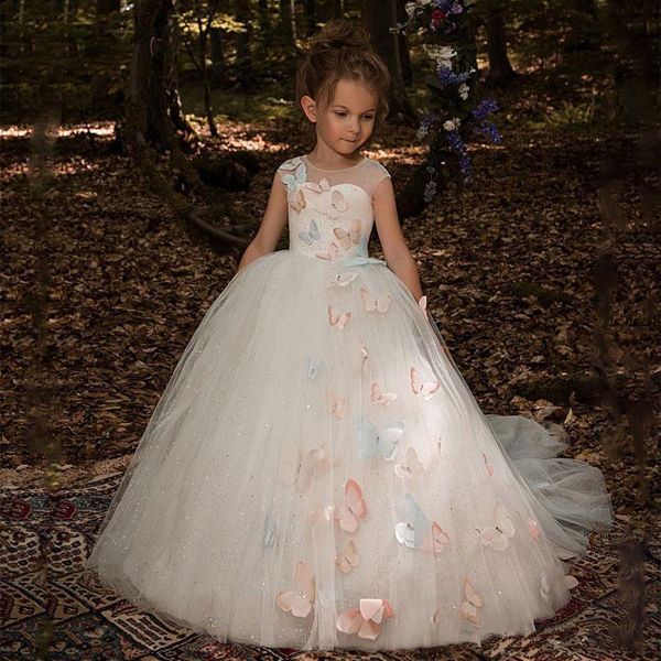 

girl's dresses flower girl for weddings jewel neckline custom made girls pageant gowns a-line kid birthday party wears, Red;yellow