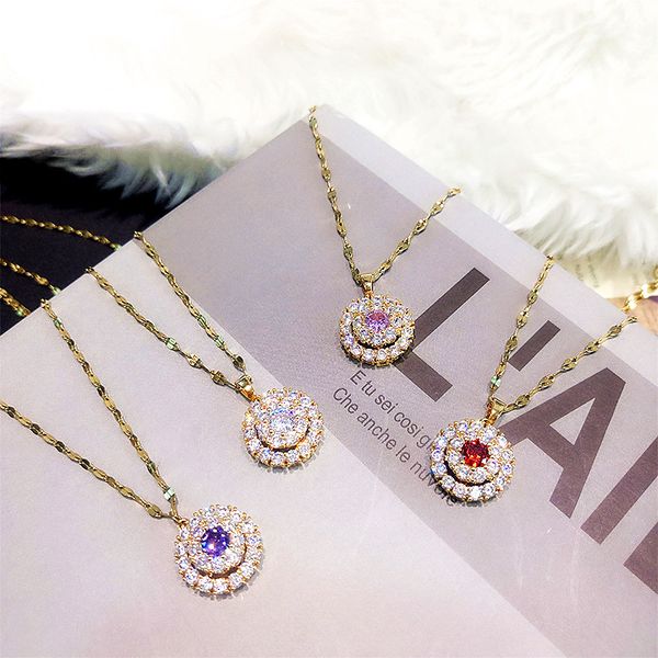 

s2116 fashion jewelry beauty rotatable pendant necklace women choker necklaces, Silver
