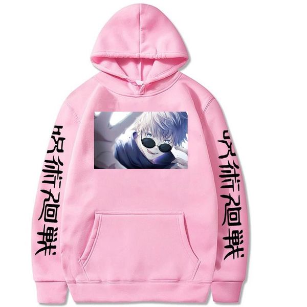 

men's hoodies & sweatshirts japanese cartoon jujutsu kaisen printed pullovers men/women long sleeves 2021 harajuku fashion, Black