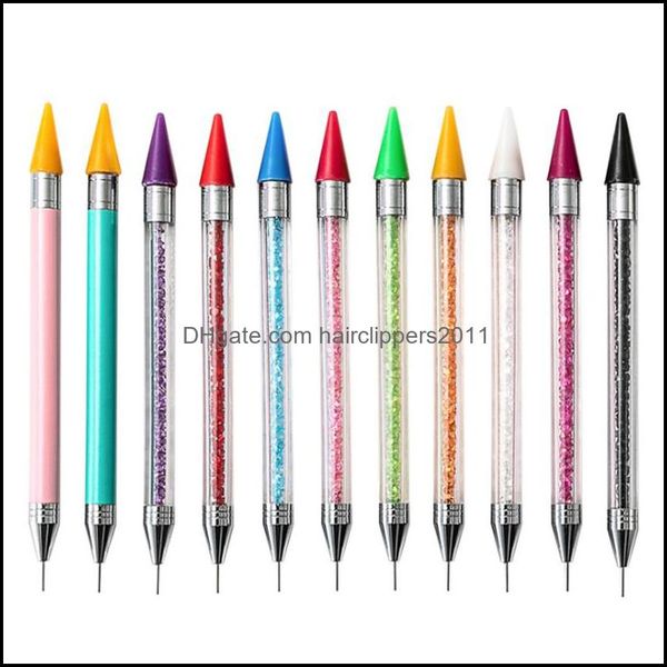 

dotting tools nail art & salon health beauty double-ended rhinestone picker wax pen gel manicure tool pencil drop delivery 2021 wocai, Silver