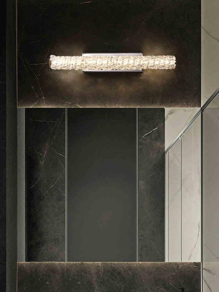 

crystal wall lamp light luxury minimalist living room background modern bedroom bedside