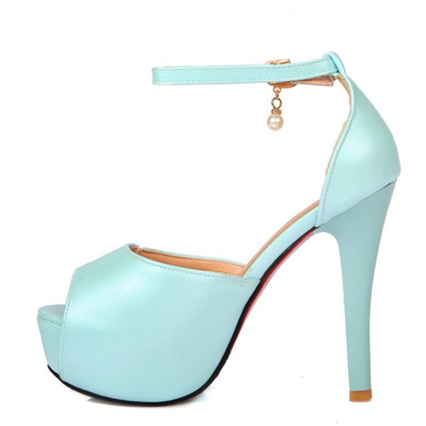 

ankle straps platform sandals women 2021 summer female shoes woman blue pink plus size party for, Black