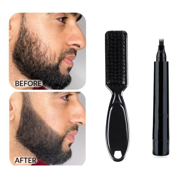 

makeup brushes the four pronged beard pen with brush, tracing pen, filling and brush combination, portable beauty tools