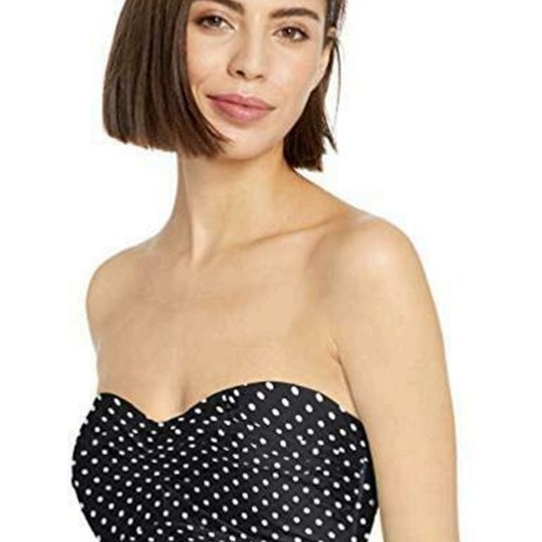 

catalina women's twist front bra one-piece, black, size, White;black