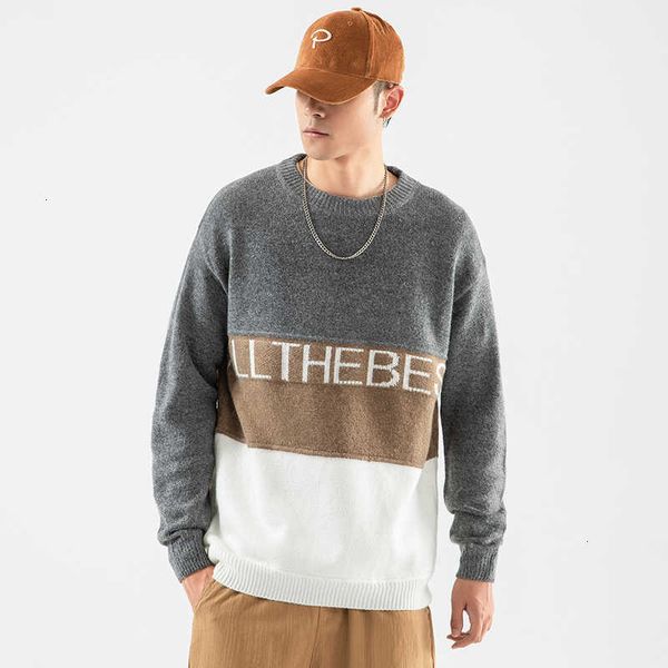 

men's sweaters fashion classic o-neck sweater oversize pull plus size -5xl long sleeves pullover for autumn spring winter l72m, White;black