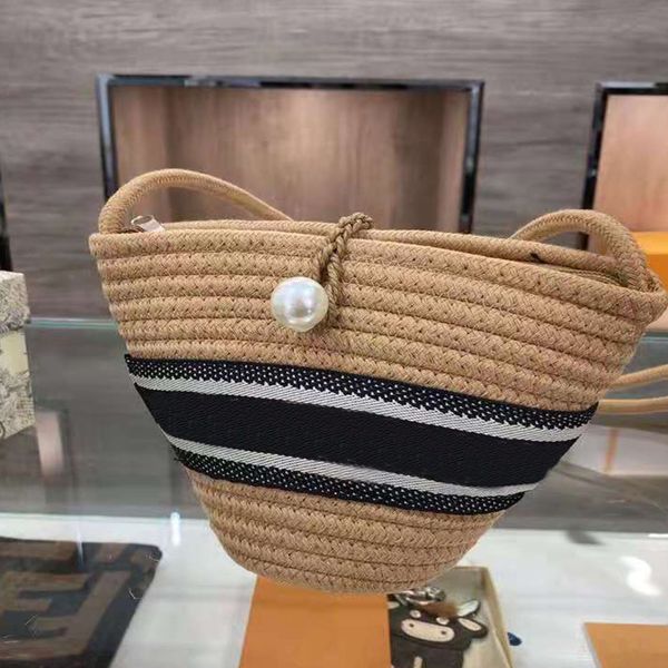 

straw woven bags fashion all-match lady wallet one-shoulder crossbody classic embroidered letters beach vacation bag